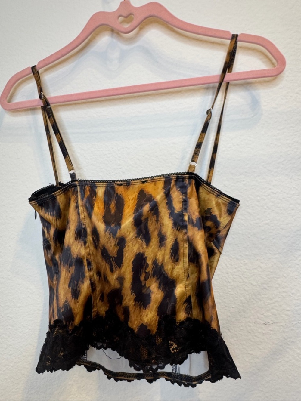 Edikted Leopard Satin Lace Bustier - Black & Gold - Picture 14 of 16